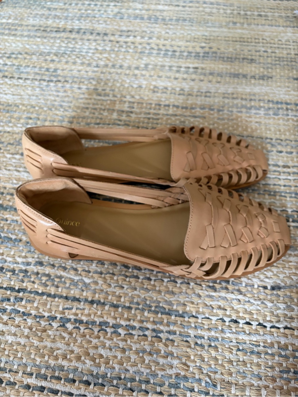 Quince Women's Tan Woven Leather Slip-On Flats - Picture 2 of 6